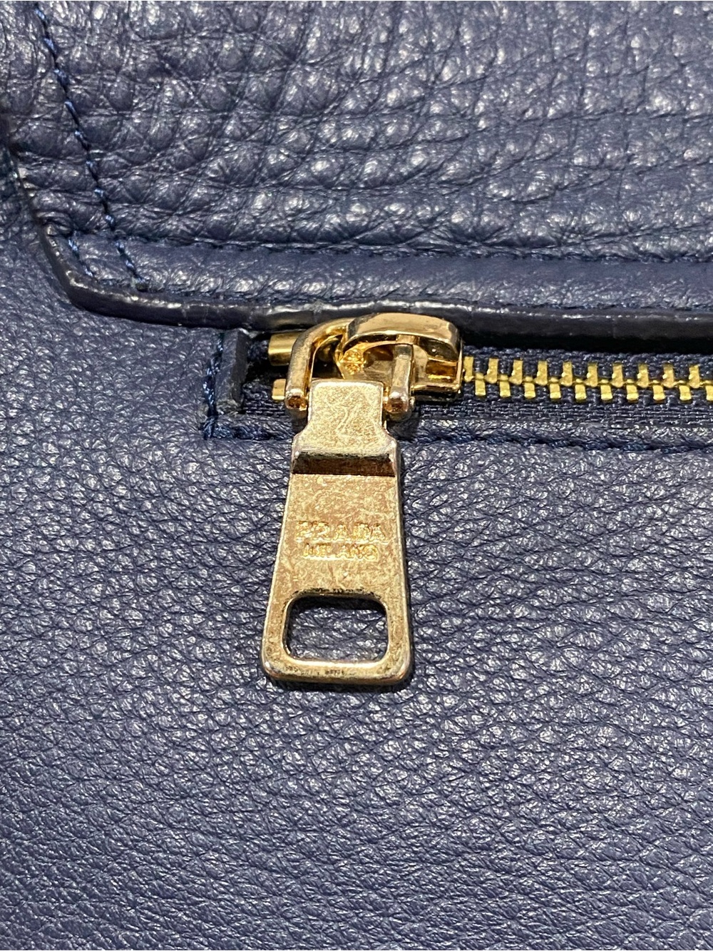 Navy Leather Shoulder Bag - Picture 7 of 13